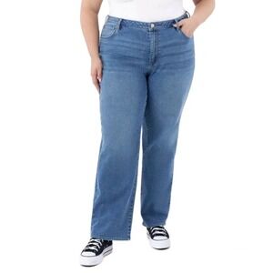 Seven7 Womens Loose Straight Jeans High Rise Authentic Blue Size 20W NWT